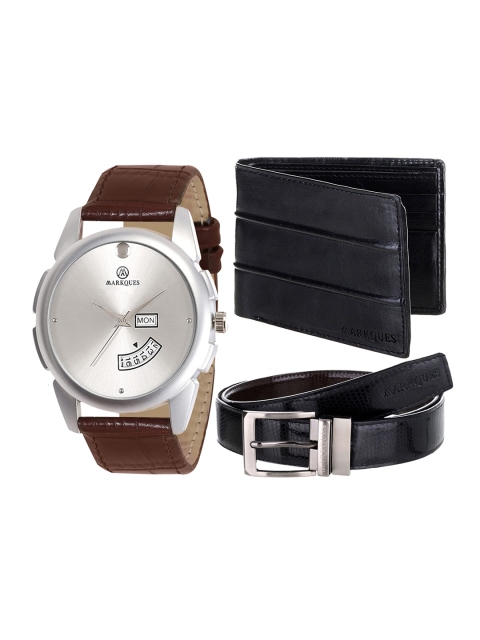 

MARKQUES Men Black & Brown Solid Leather Accessory Gift Set