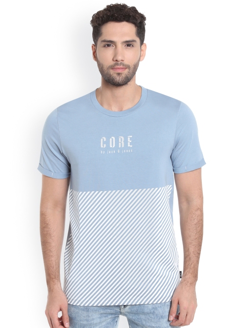 

Jack & Jones Men Blue & White Printed Round Neck T-shirt