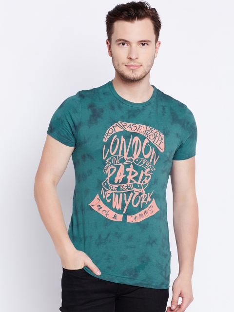 

Jack & Jones Men Green Printed Round Neck T-shirt