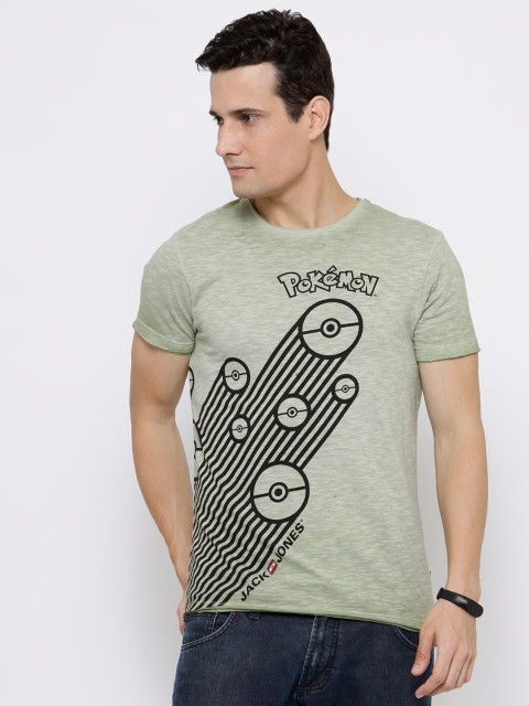 

Jack & Jones Men Green Printed Round Neck T-shirt