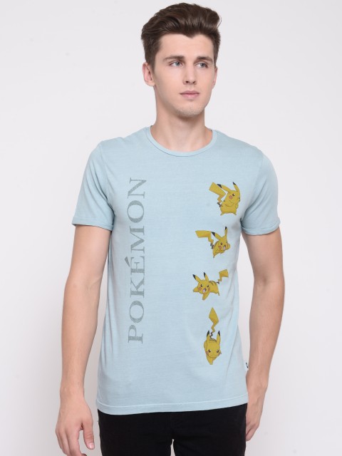 

Jack & Jones Men Blue Printed Round Neck T-shirt