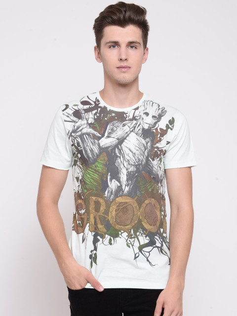 

Jack & Jones Men Mint Green Printed Round Neck T-shirt