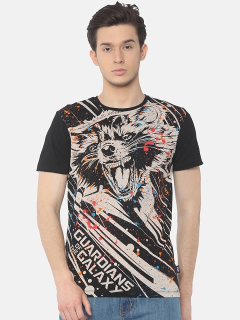 

Jack & Jones Men Black Printed Round Neck T-shirt