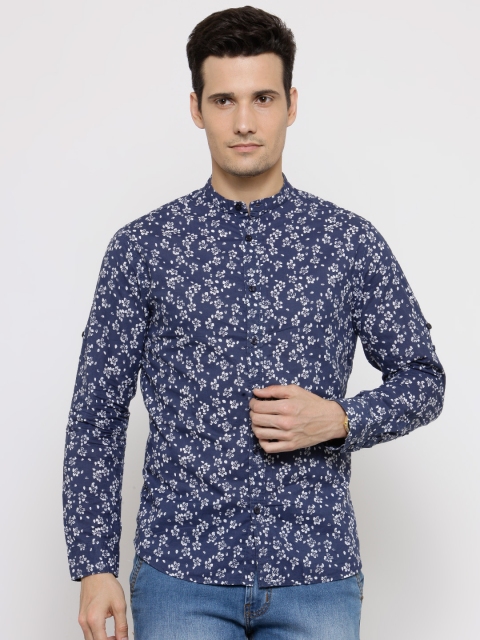

Jack & Jones Men Navy Blue & White Slim Fit Printed Casual Shirt