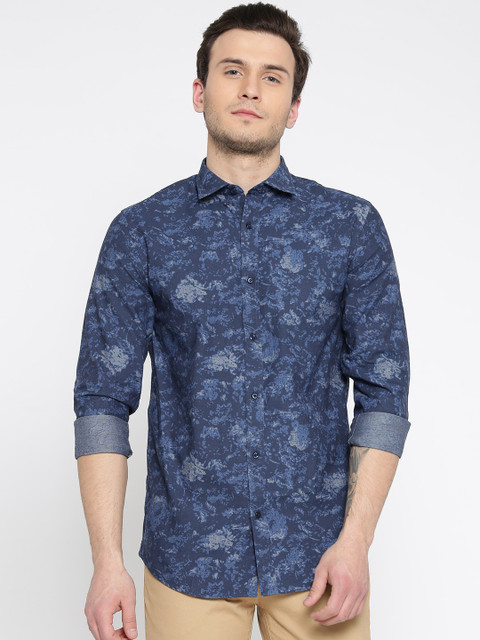 

Jack & Jones Men Blue Slim Fit Printed Casual Shirt