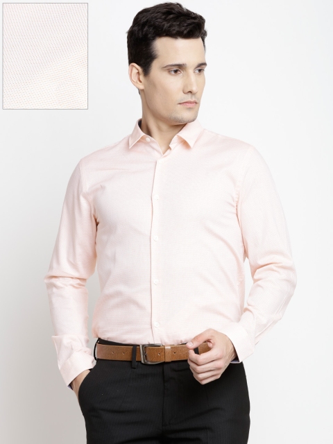 

Jack & Jones Men Orange Regular Fit Self-Design Formal Shirt