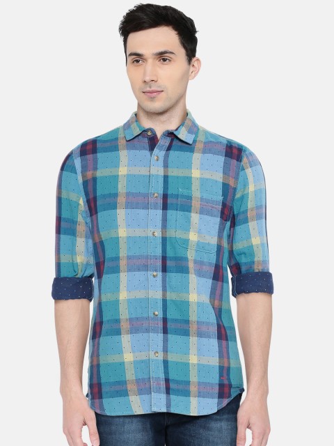 

Jack & Jones Men Blue Slim Fit Checked Casual Shirt