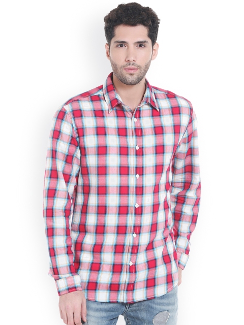 

Jack & Jones Men Red & White Slim Fit Checked Casual Shirt