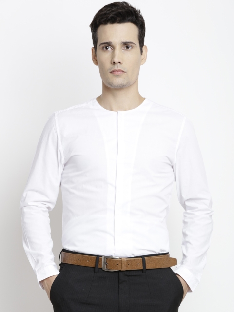 Jack & Jones Men White Slim Fit Solid Casual Shirt Jack & Jones Men White Slim Fit Solid Casual Shirt