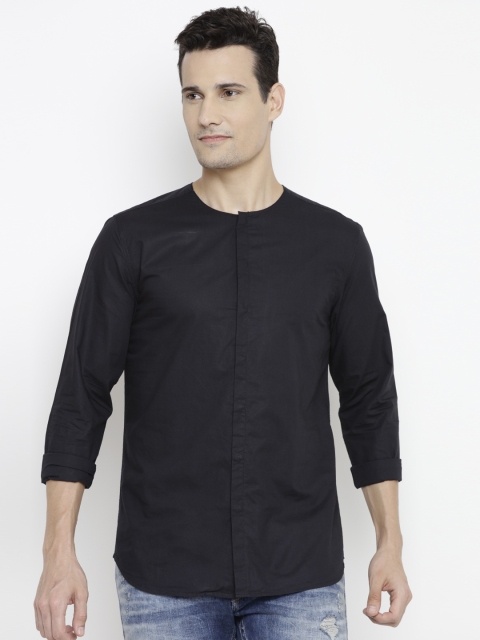 Jack & Jones Men Black Slim Fit Solid Casual Shirt Jack & Jones Men Black Slim Fit Solid Casual Shirt