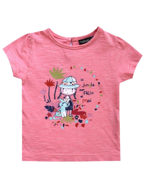 

milou Boys Pink Printed Cotton T-shirt