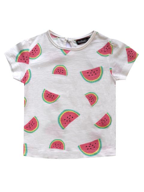 

milou Boys White Printed Cotton T-shirt