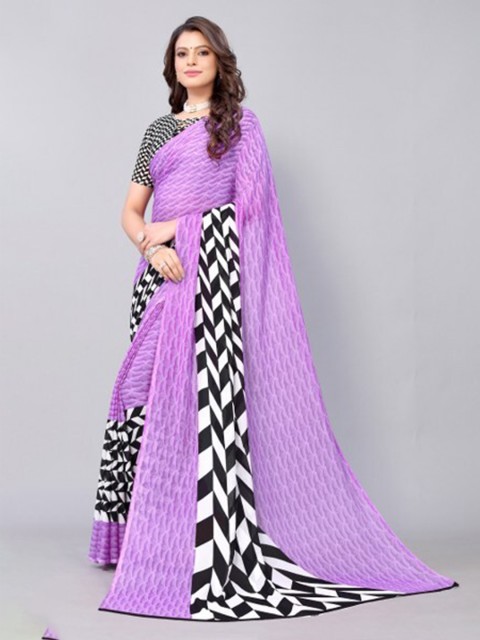 

Yashika Purple & Off White Georgette Saree