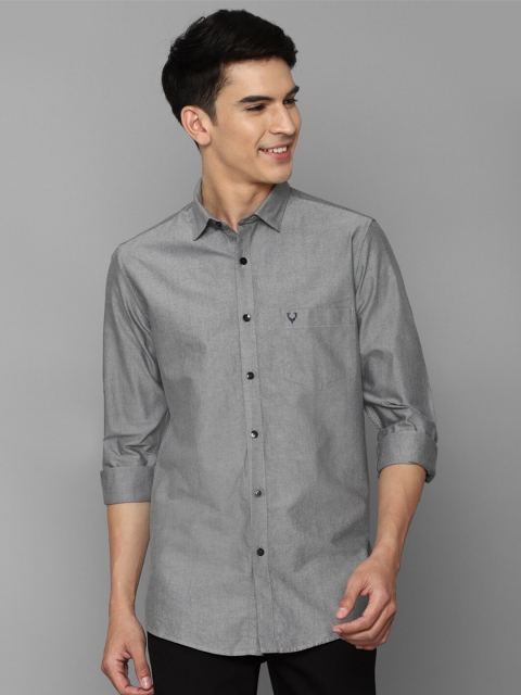 

Allen Solly Men Grey Slim Fit Solid Cotton Casual Shirt