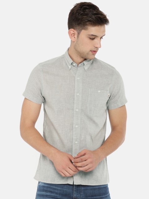 

Timberland Men Grey Slim Fit Solid Casual Shirt