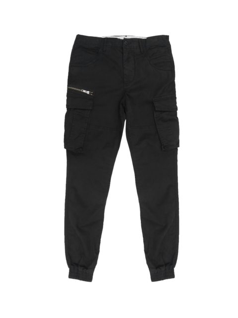 

Jack & Jones Men Black Anti Fit Solid Cargo Joggers