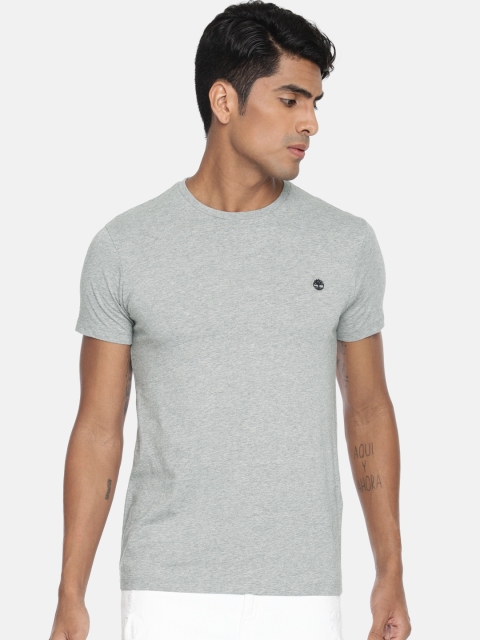 

Timberland Men Grey Melange Solid Round Neck T-shirt