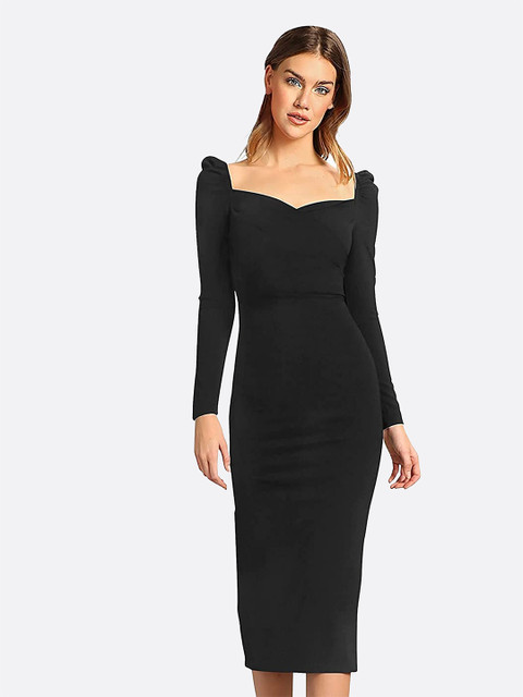 

LONDON BELLY Black solid Bodycon Dress