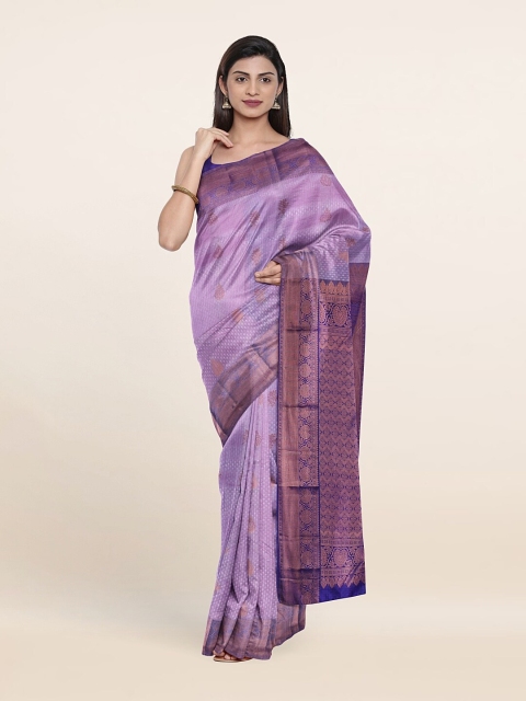 

Pothys Lavender & Blue Woven Design Zari Pure Silk Saree