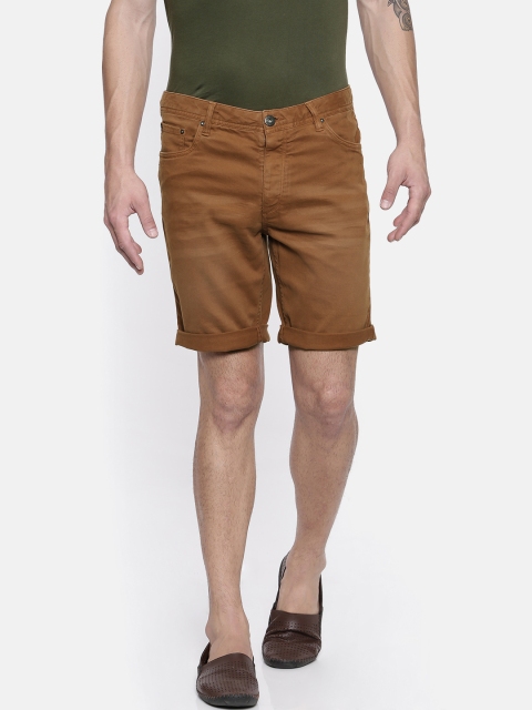 

Jack & Jones Men Brown Solid Denim Shorts