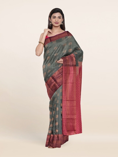 

Pothys Grey & Pink Floral Zari Pure Silk Saree