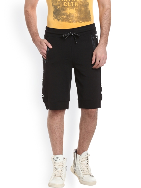 

Jack & Jones Men Black Solid Regular Fit Regular Shorts