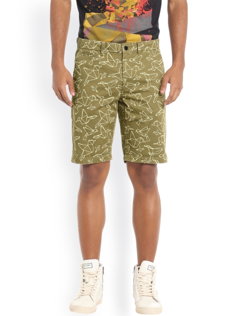 

Jack & Jones Men Beige Printed Regular Fit Chino Shorts