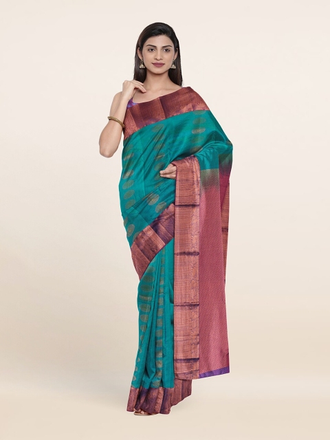 

Pothys Blue & Red Woven Design Zari Pure Silk Saree