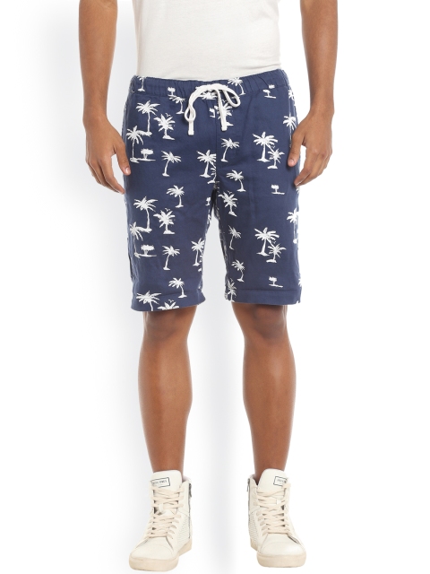 

Jack & Jones Men Navy Printed Regular Fit Shorts, Navy blue