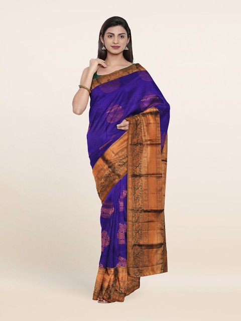 

Pothys Blue & Green Woven Design Zari Pure Silk Saree