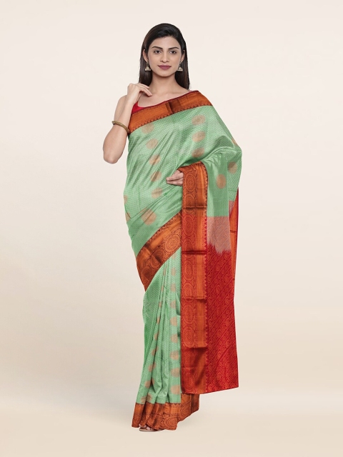 

Pothys Green & Red Woven Design Zari Pure Silk Saree
