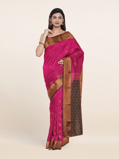 

Pothys Pink & Blue Woven Design Zari Pure Silk Saree