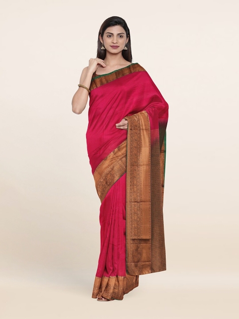 

Pothys Pink & Brown Zari Pure Silk Saree