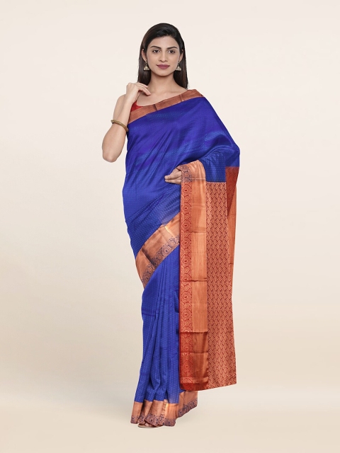 

Pothys Blue & Maroon Woven Design Zari Pure Silk Saree