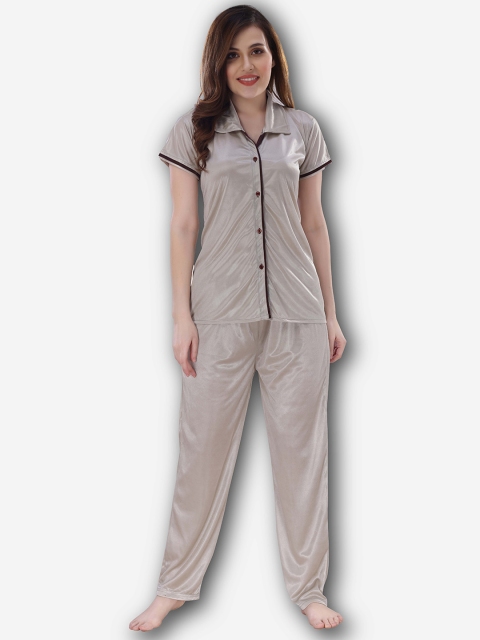 

Romaisa Women Grey & Black Night suit