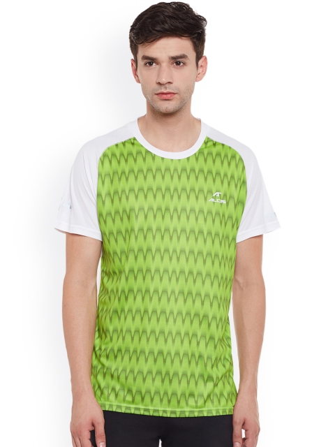 

Alcis Men Green Printed Round Neck Sports T-shirt