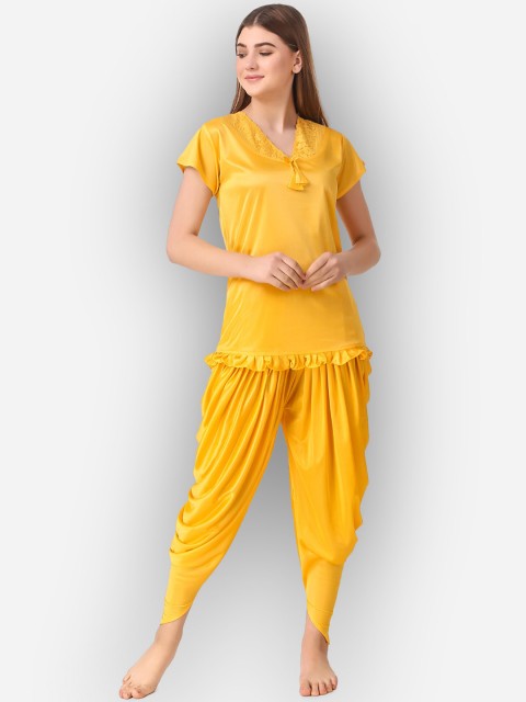 

Romaisa Women Yellow Night suit