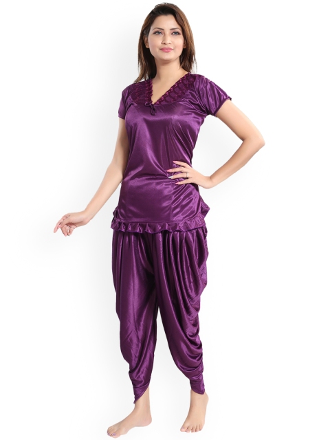 

Romaisa Women Purple Night suit