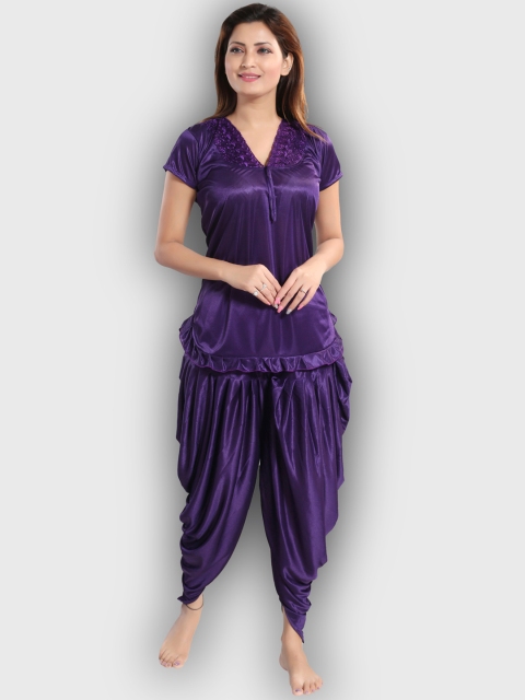

Romaisa Women Purple Night suit