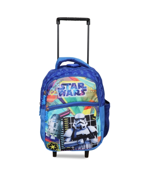 

Disney Kids Star Wars Printed School Bag Trolley, Blue