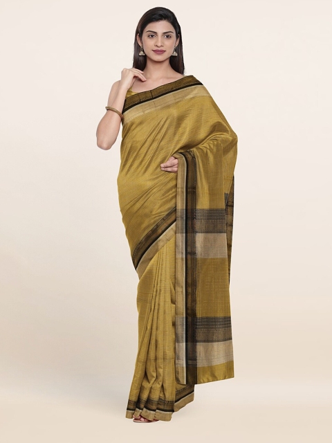 

Pothys Mustard & Black Zari Silk Cotton Saree