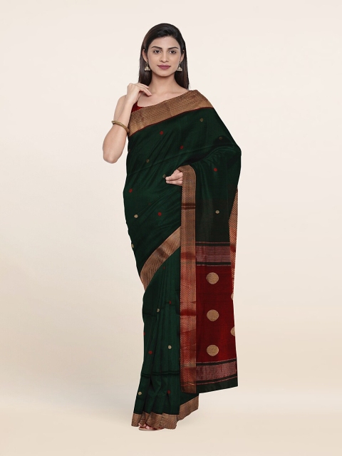 

Pothys Green & Maroon Woven Design Zari Silk Cotton Saree