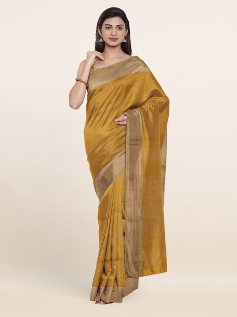 

Pothys Yellow & Gold-Toned Woven Design Zari Silk Cotton Saree