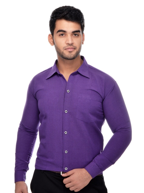 

RIAG Men Purple Solid Formal Shirt