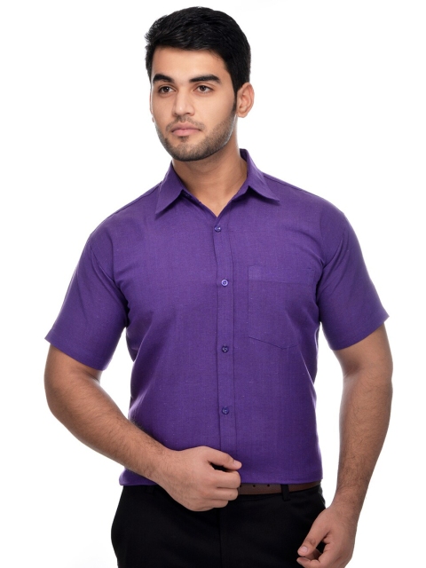 

RIAG Men Purple Solid Formal Shirt