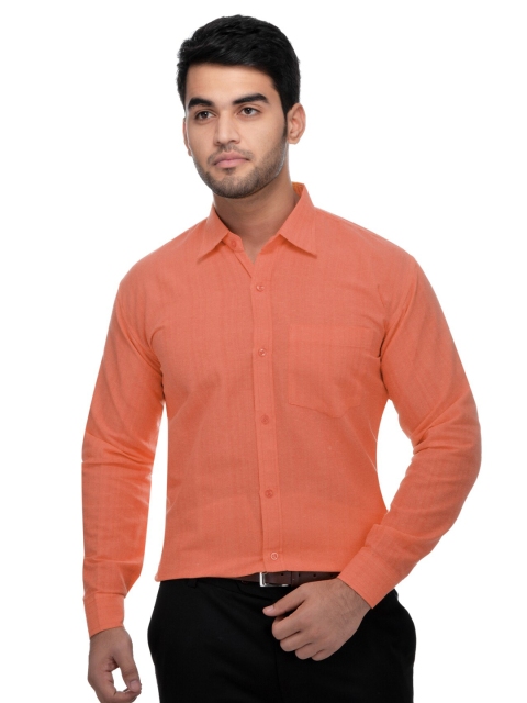 

RIAG Men Orange Solid Formal Shirt