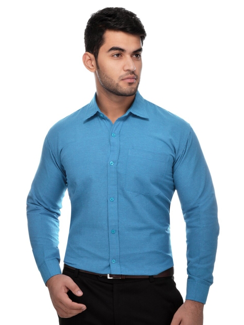 

RIAG Men Blue Solid Formal Shirt