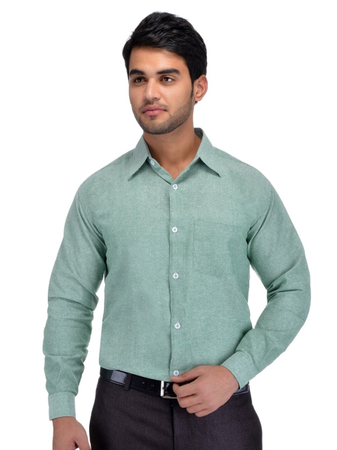 

RIAG Men Green Solid Formal Shirt