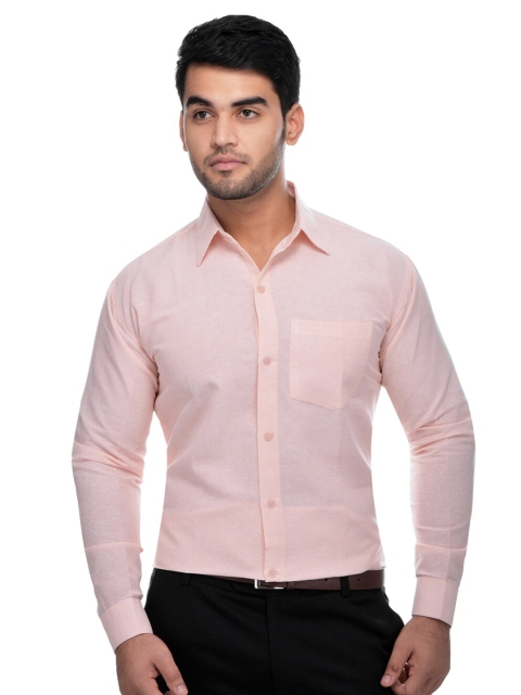 

RIAG Men Peach-Coloured Solid Formal Shirt
