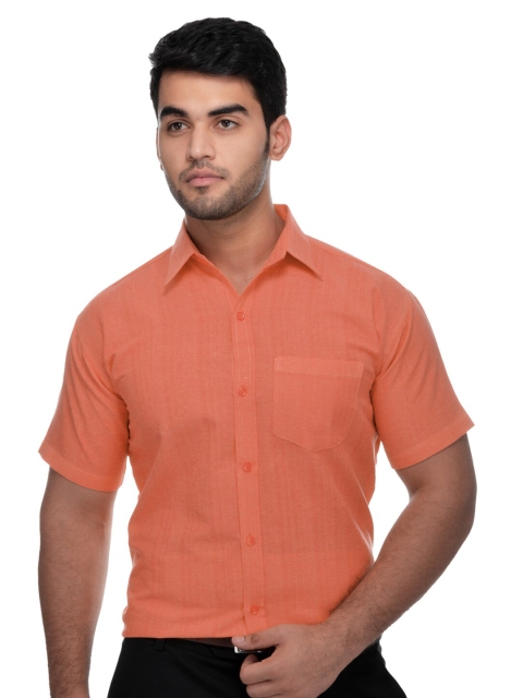 

RIAG Men Orange Solid Formal Shirt